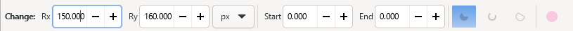 Screenshot Ellipse/Arc Controls bar