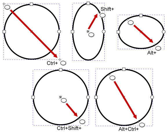 diagram of various drag options
