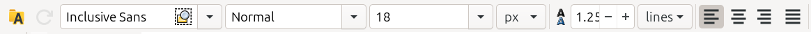 text tool controls bar